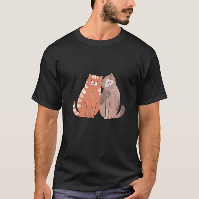 Cute cats couple T-Shirt (Front)