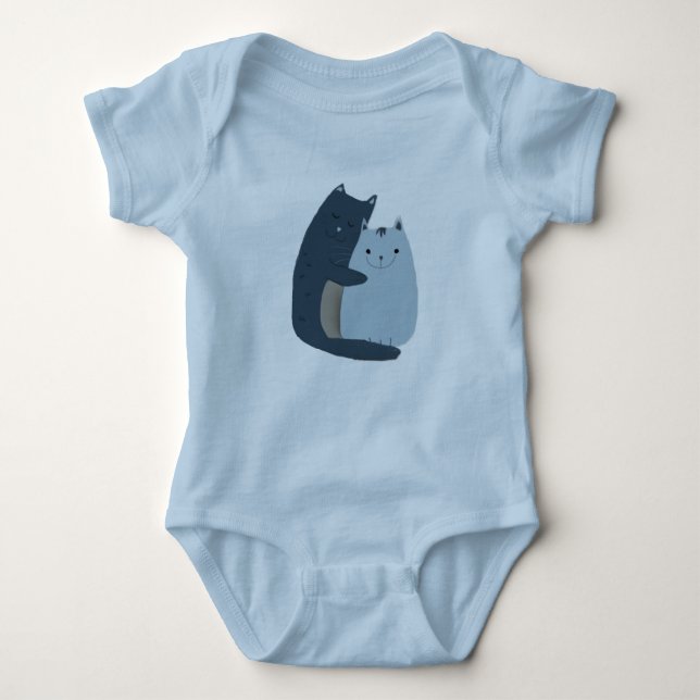 Cute Cats Cuddling Baby Bodysuit (Front)