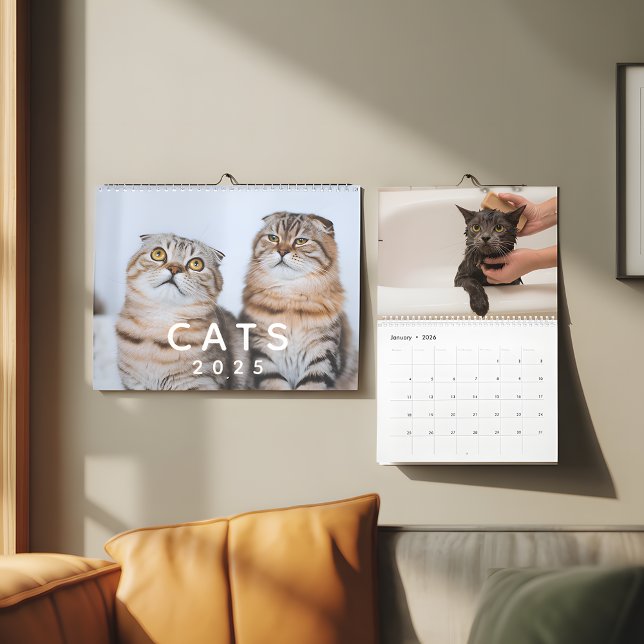 Cute Cats Customisable Photo Wall Calendar (Creator Uploaded)