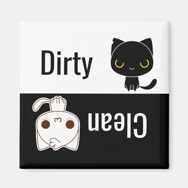 Cute Cats Dirty Clean Dish Washer Magnet (Front)