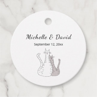 Cute Cats Drawing Simple Wedding Favour Tags