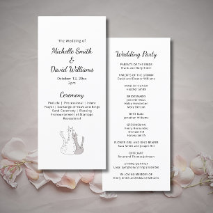 Cute Cats Elegant Typography Wedding Ceremony Programme