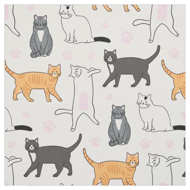Cute Cats Fabric (Swatch)