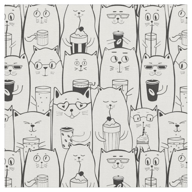 Cute Cats Fabric (Close Up)