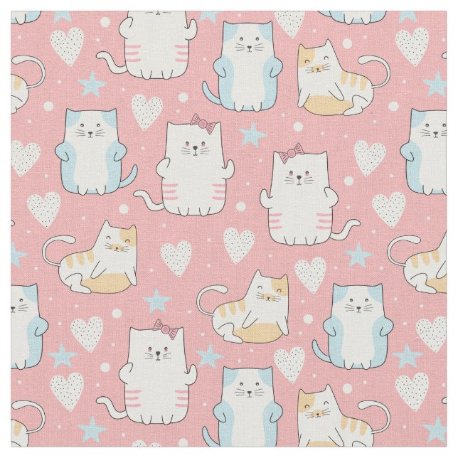 Cute Cats Fabric (Close Up)