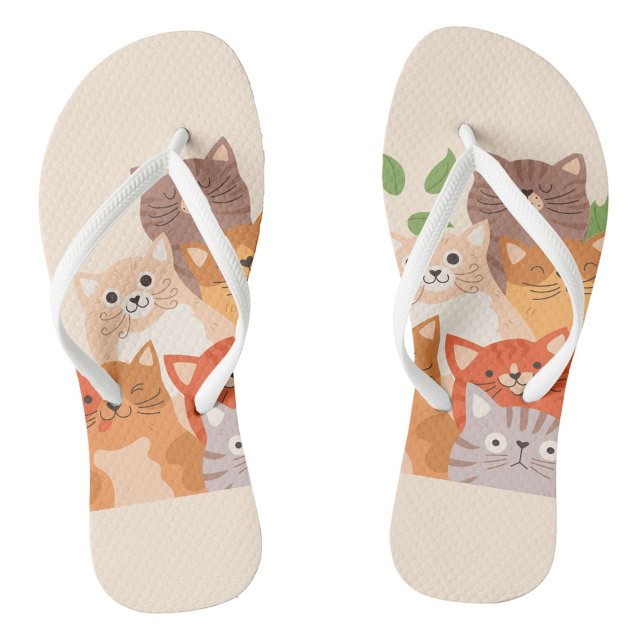 Cute Cats Flip Flops (Creator Uploaded)