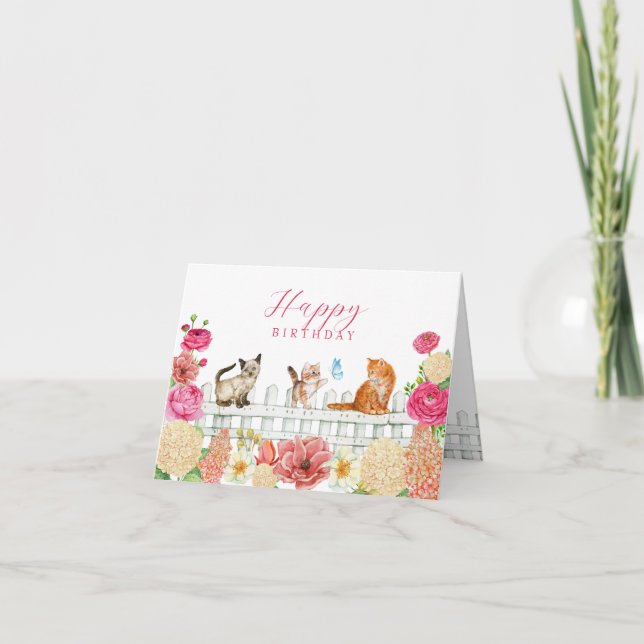 Cute cats flowers  card (Front)