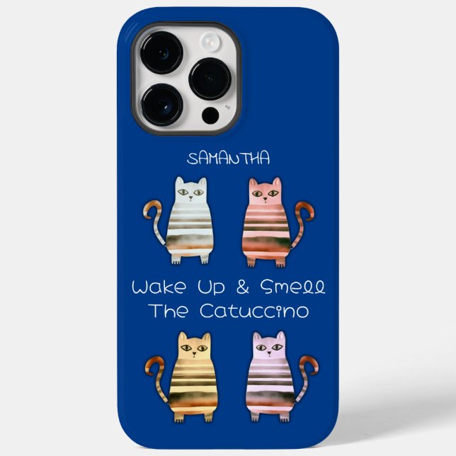 cute cats for cat lovers and coffee lovers Case-Mate iPhone case (Back)