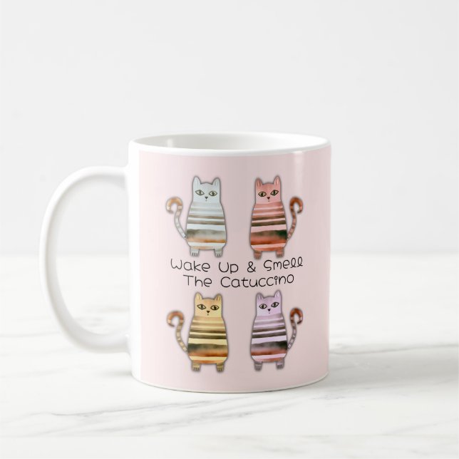 cute cats for cat lovers and coffee lovers mug (Left)
