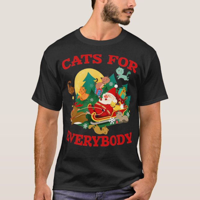 Cute Cats for Everybody Christmas Cute Kitten T-Shirt (Front)