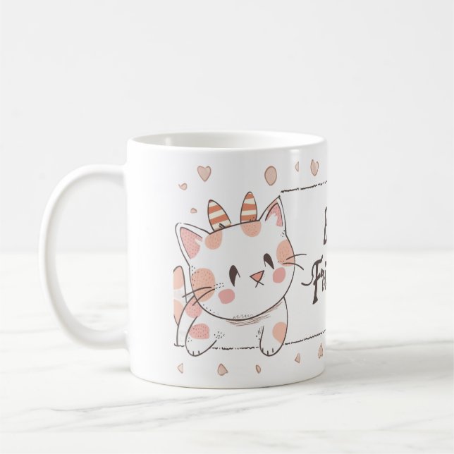 cute cats friends coffee mug (Left)