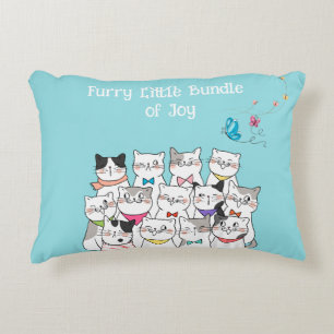 Cute Cats , Furry little Bundle of Joy, Modern Decorative Cushion
