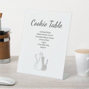Cute Cats Gender Neutral Cookie Table Baby Shower Pedestal Sign