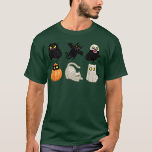 Cute Cats Ghost Funny Cats in Halloween Costume Ca T-Shirt