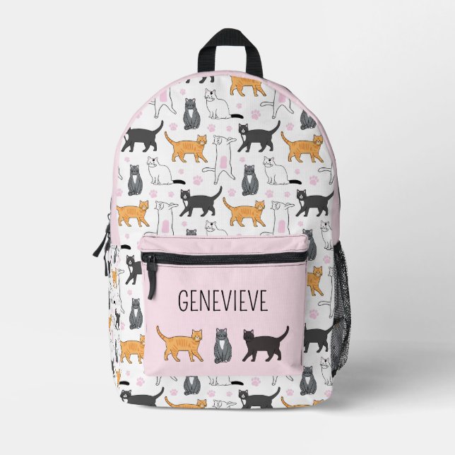 Cute Cats Girls Backpack (Front)