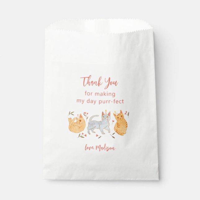 Cute Cats Girl's Birthday Party Favour Bag (Front)