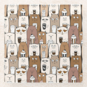 Cute Cats Glass Coaster