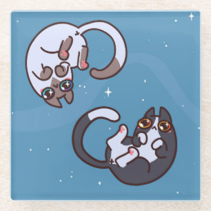 Cute Cats Glass Coaster
