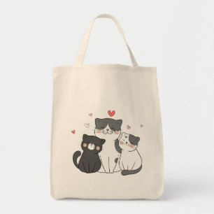 cute cats group cat lover design buy now tote bag