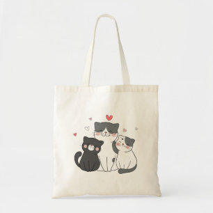 cute cats group cat lover design buy now tote bag