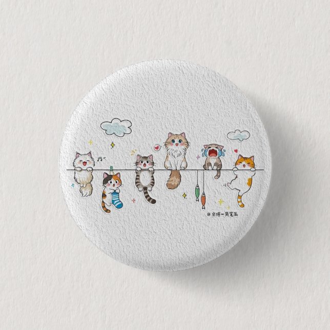 Cute Cats Hanging Button  (Front)