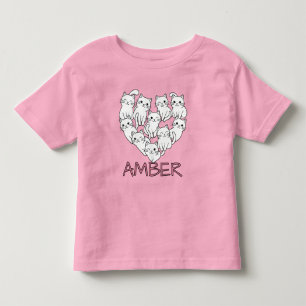 Cute Cats in a Heart Shape Toddler T-Shirt