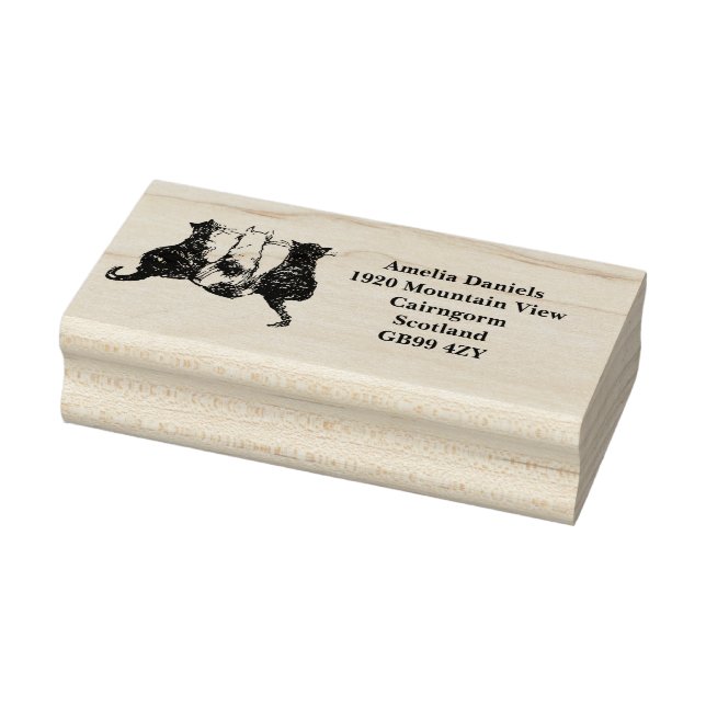 Cute Cats in Row  Return Address Rubber Stamp (Stamp)