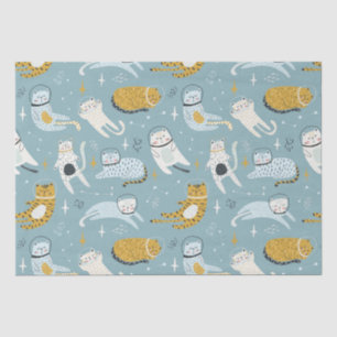 Cute cats in silly space suits children's pattern tissue paper