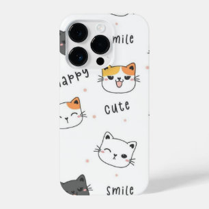 Cute Cats iPhone 13 Pro Slim Fit Case, Glossy iPhone 14 Pro Case