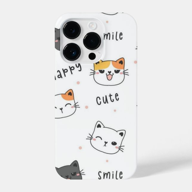 Cute Cats iPhone 13 Pro Slim Fit Case, Glossy iPhone Case (Back)