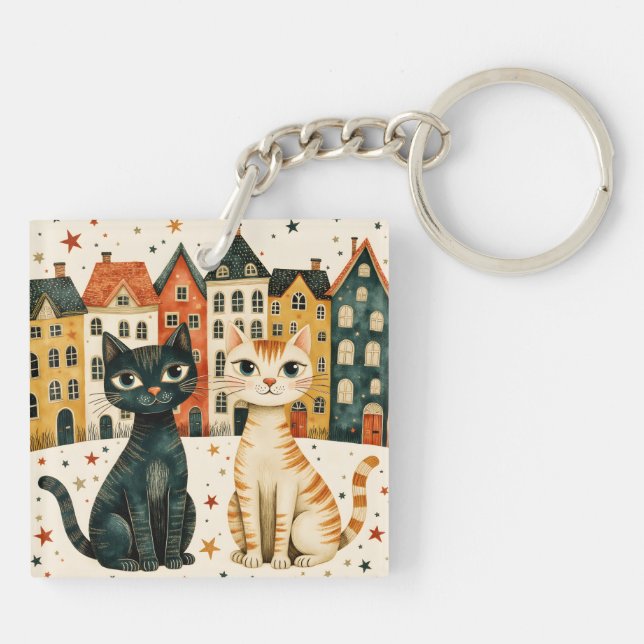 Cute Cats Key Ring (Back)