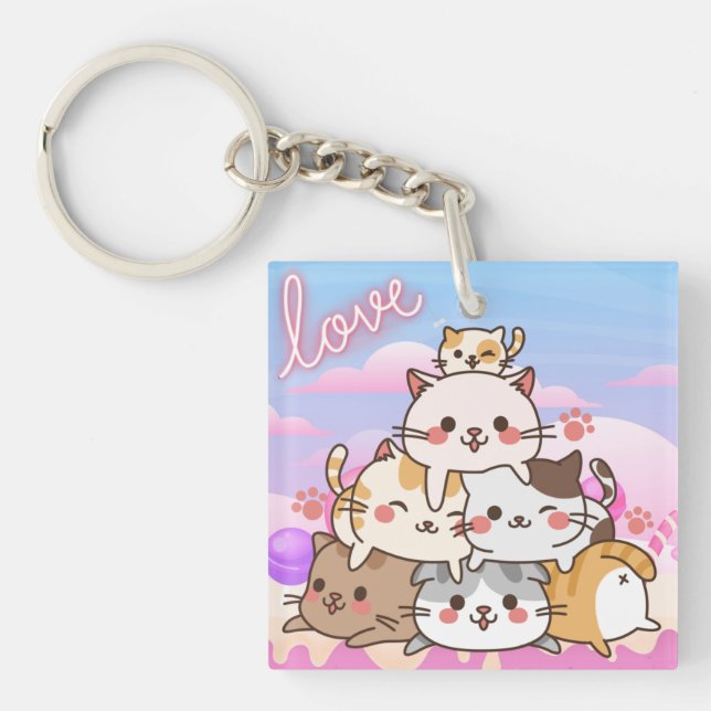 Cute Cats Keychain (Front)