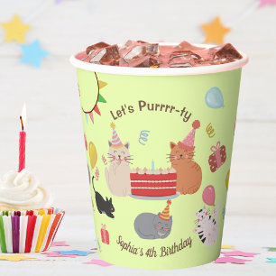 Cute Cats Kid's Birthday Party Paper Cups