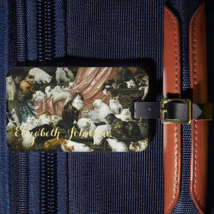 Cute Cats Kittens Vintage Art Travel Luggage Tags