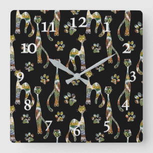 Cute cats large clock