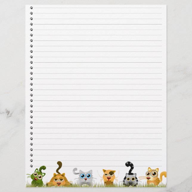Cute Cats Lined Letterhead (Front)
