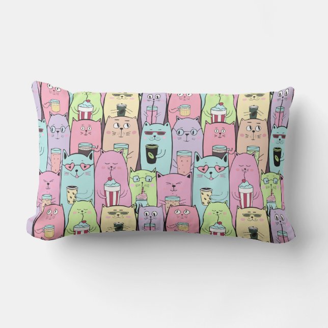 Cute Cats Lumbar Cushion (Front)