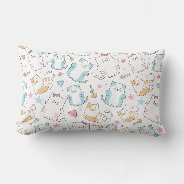 Cute Cats Lumbar Cushion (Front)