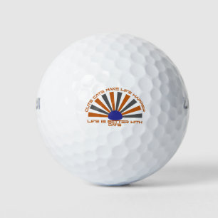 Cute Cats Make Life Happier Quote Design Golf Balls