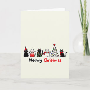 Cute Cats Meowy Christmas Card