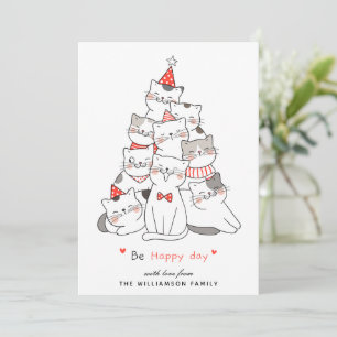 Cute Cats Merry Christmas Card