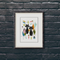 Cute Cats Mid Century Modern