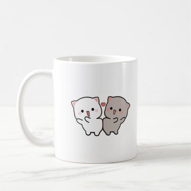 cute cats mochi coffee mug (Left)
