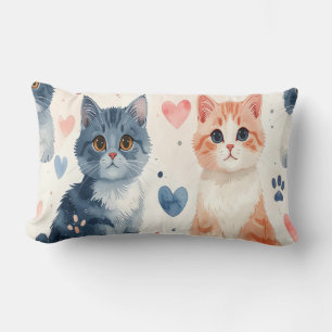 Cute Cats Mug & Pillow - Watercolor Playful Kitten