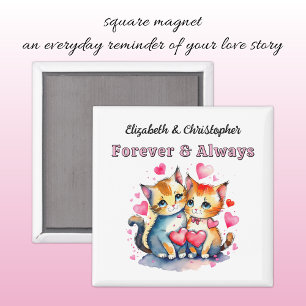 Cute cats names forever pink magnet