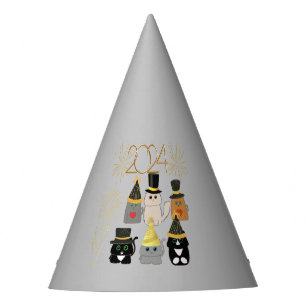 Cute Cat's New Year's Party Custom Party Hat