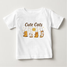 cute cats on swings baby shirt.