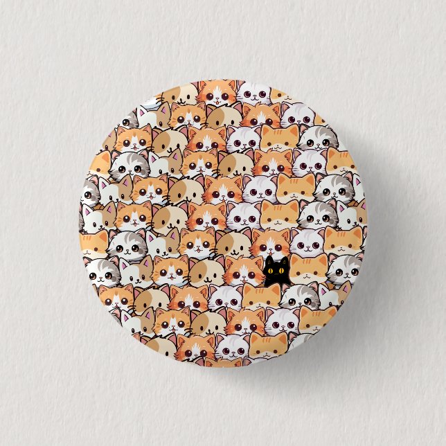 Cute cats orange kitten pet Seamless Pattern 3 Cm Round Badge (Front)