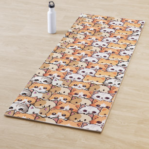Cute cats orange kitten pet Seamless Pattern Yoga Mat
