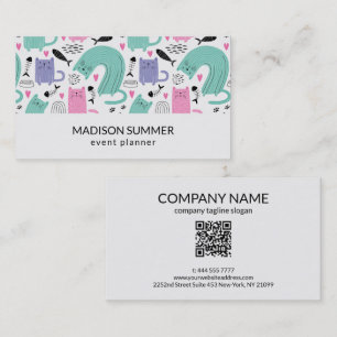 Cute Cats Pattern Business Card